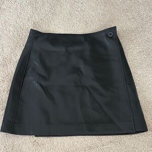 Aritzia Black Faux Leather A-Line Mini Skirt